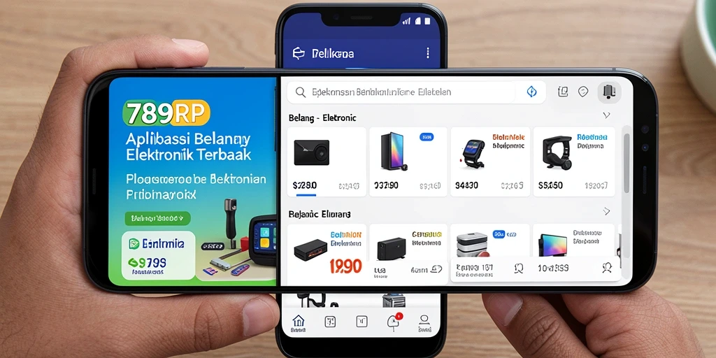 Tampilan antarmuka aplikasi 789RP untuk belanja elektronik.