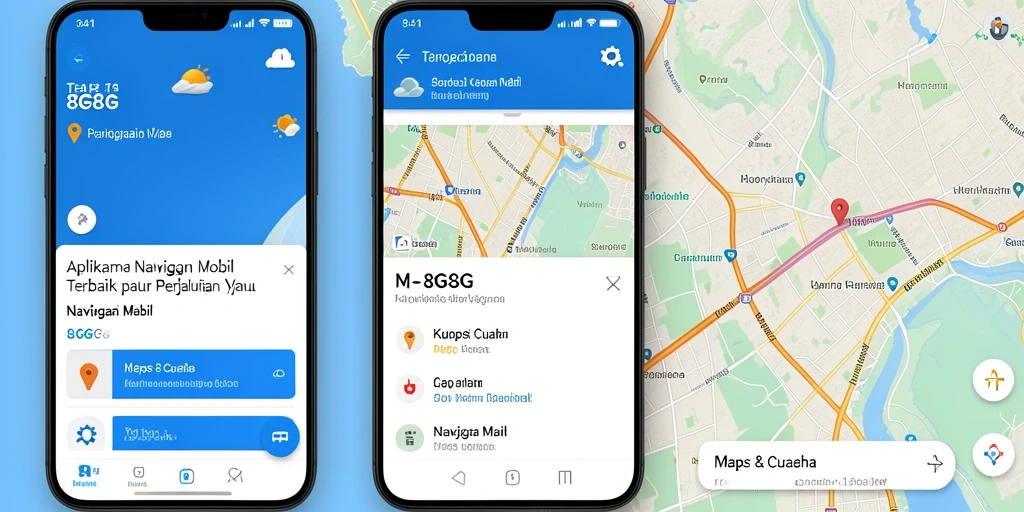 Tampilan antarmuka aplikasi 8G8G dengan fitur Navigasi Mobil yang intuitif.