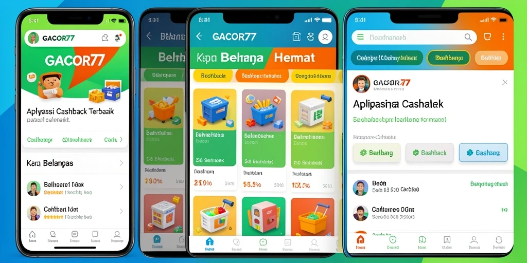 Antarmuka GACOR77 menampilkan penawaran cashback menarik.