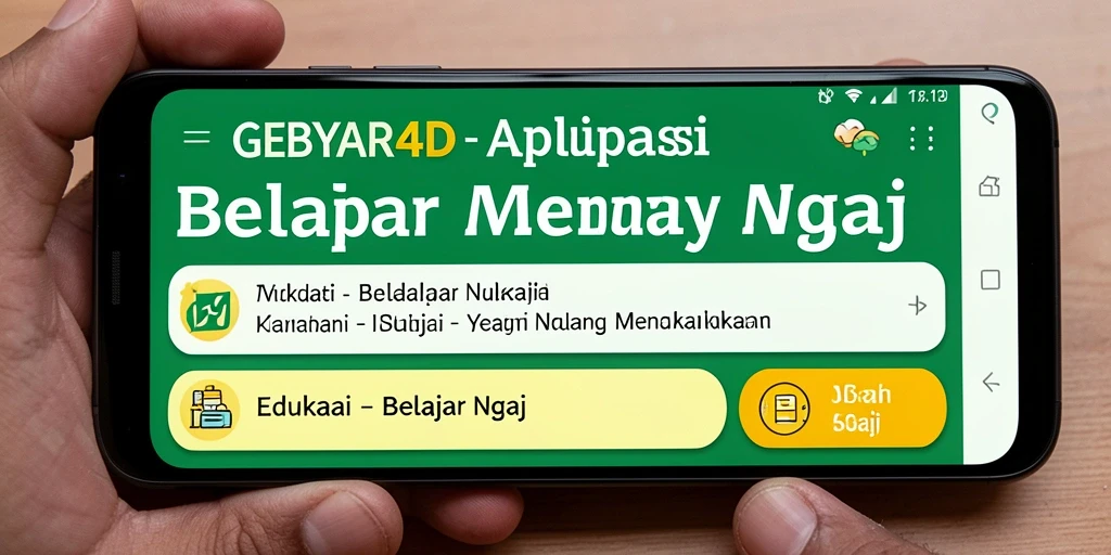 Tampilan antarmuka GEBYAR4D yang user-friendly untuk belajar ngaji.