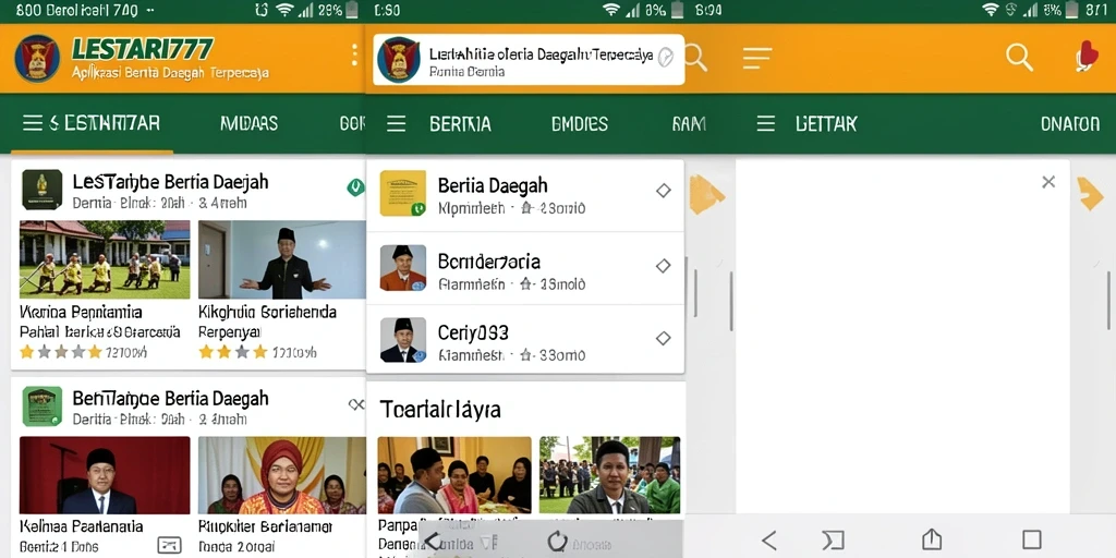 Tampilan antarmuka aplikasi LESTARI777 yang user-friendly.