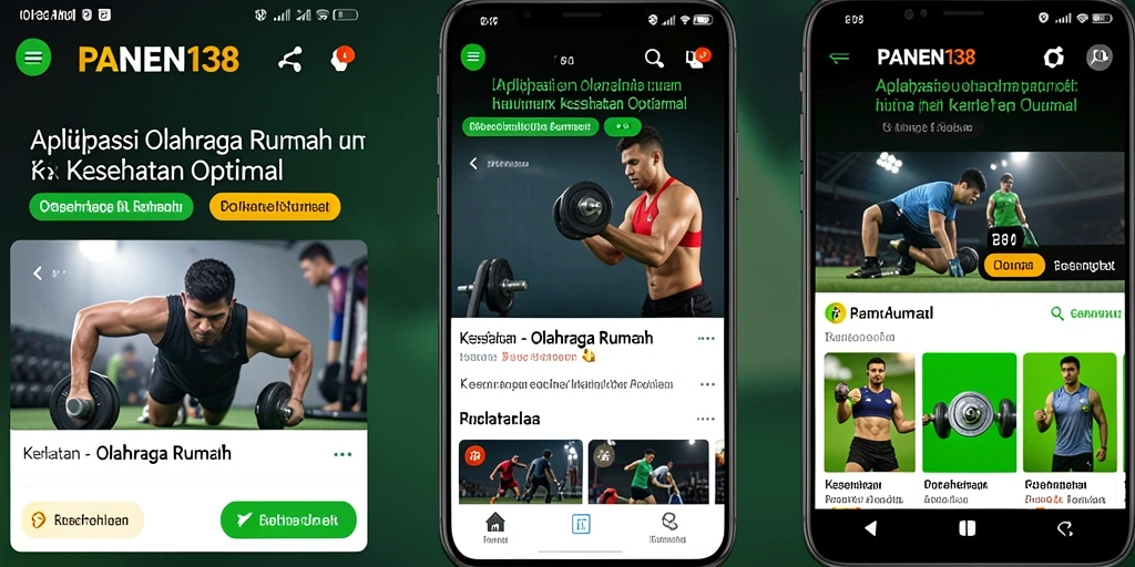 Screenshot antarmuka aplikasi PANEN138 saat melakukan olahraga di rumah.