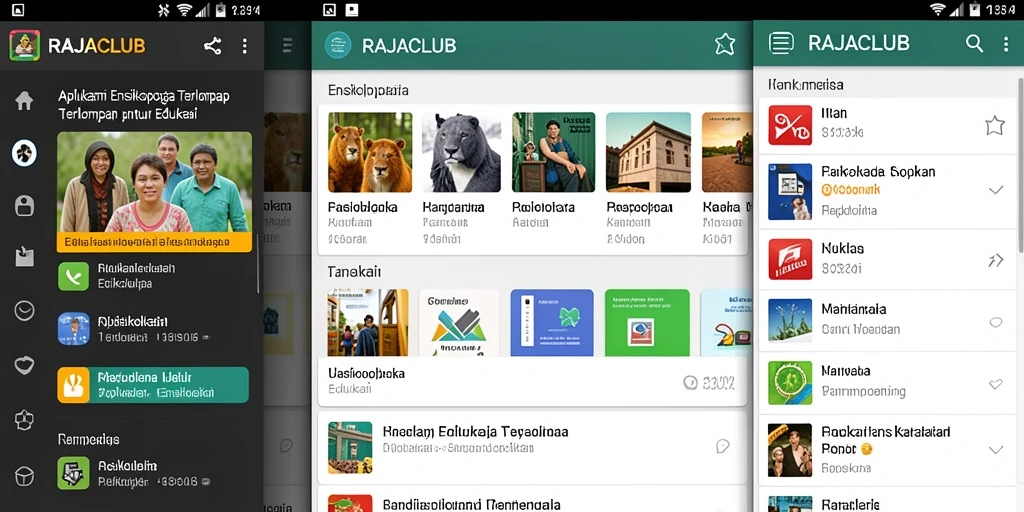 Antarmuka RAJACLUB yang menarik dan fungsional.