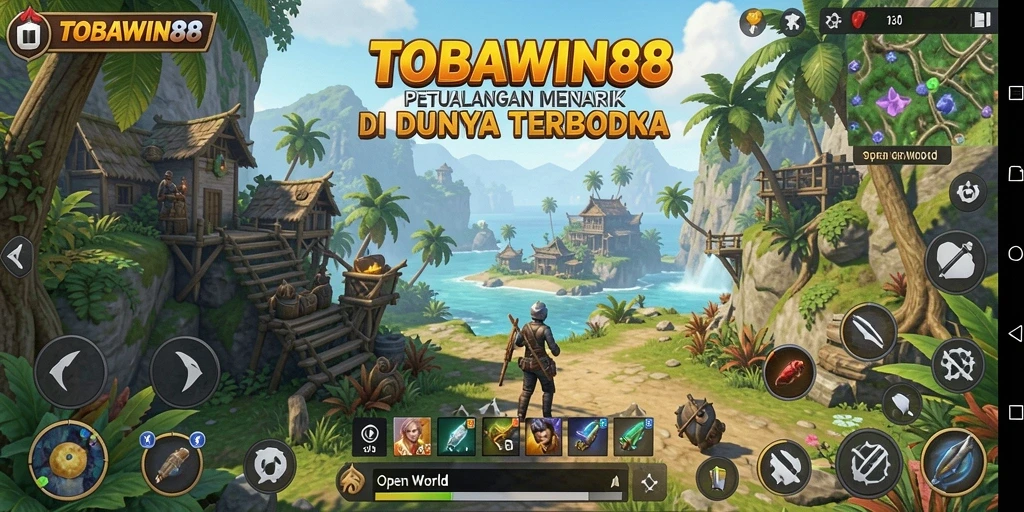Tampilan antarmuka TOBAWIN88 yang memukau di dunia terbuka.