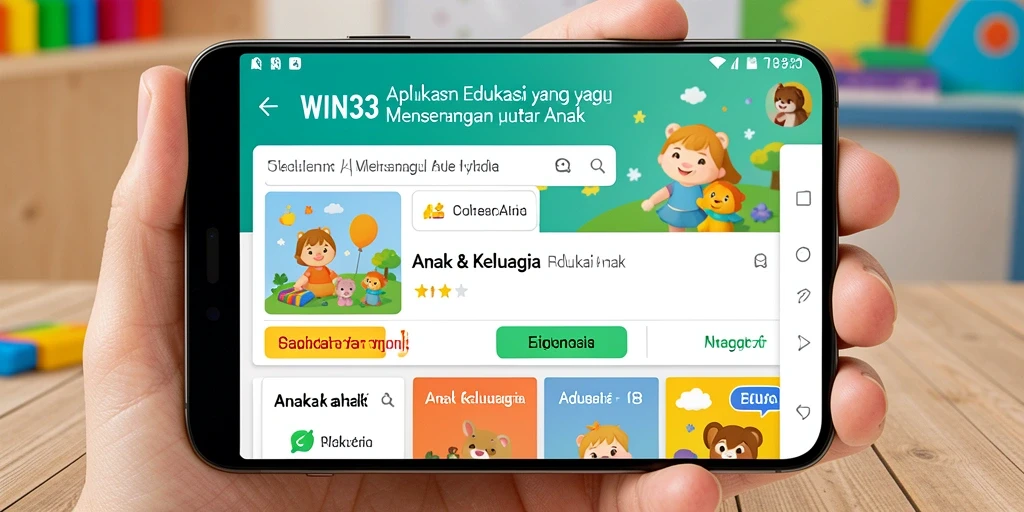 Screenshot fitur interaktif aplikasi WIN33 untuk Edukasi Anak.