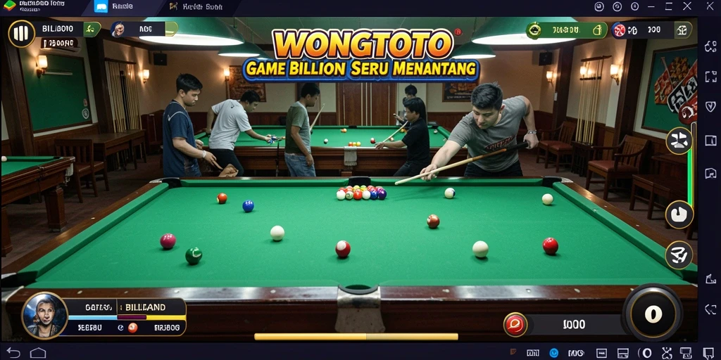 Antarmuka permainan billiard WONGTOTO yang menarik dan interaktif.