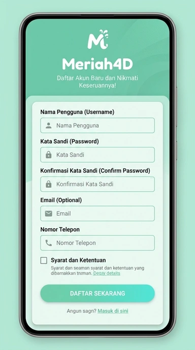 Panduan Registrasi Akun Meriah4D untuk Android